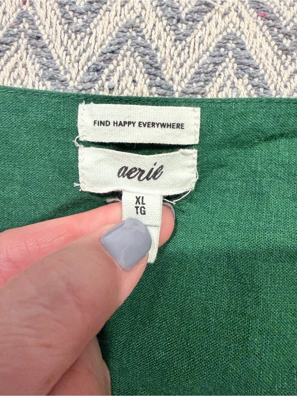 Aerie Green Linen Blend Ruffle Babydoll Mini Dress XL Cottagecore - Picture 4 of 8